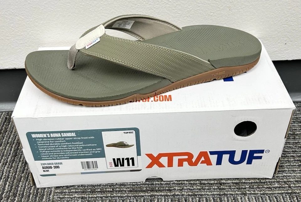 XTRATUF Auna Slip Resistant Sandals Olive Green Women's Size 7 / AUNW-300