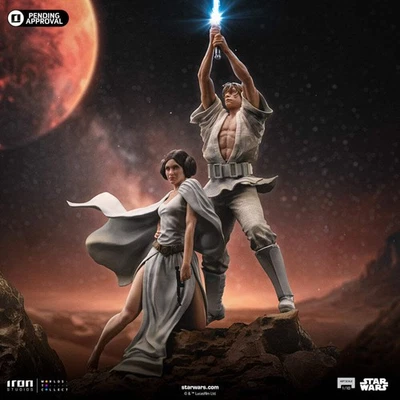 IRON STUDIOS Star Wars A New Hope Luke and Leia Movie Poster DELUXE 1/10 Statue - Image 1 of 4