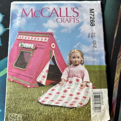 "18" Doll Sleeping Bag & Tent" ©2015 McCall's Crafts Sewing Pattern # M7268 NEW - Image 1 of 2