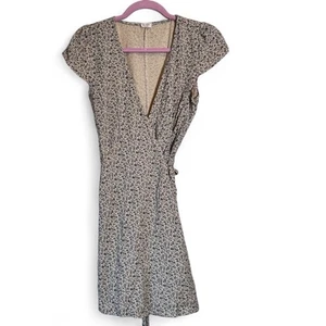 John Galt Brandy Melville hellbraun ditsy Blumen Mini Wickelkleid Damen S Herbst klassisch - Bild 1 von 7