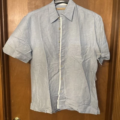 Camisa de Bowling HAVANERA Co Abotonada Azul Vintage Años 90 Y2K Foto 1 de 4