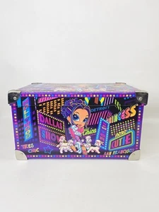 Vtg 90s Lisa Frank Storage Box Chest Trunk Metal Corners Handles Poodles Cities - Picture 1 of 16