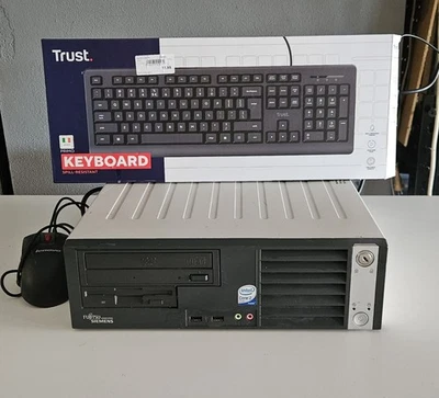 Computer Fujitsu Siemens Vintage With Key + Mouse And Keyboard RETRO VINTAGE - Immagine 1 di 4