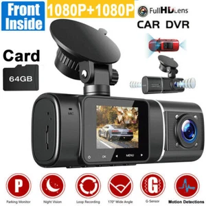 TOGUARD Dual Lens Dash Cam IR Night Vision 1080P Car Driving Recorder Camera 64G - Picture 1 of 9