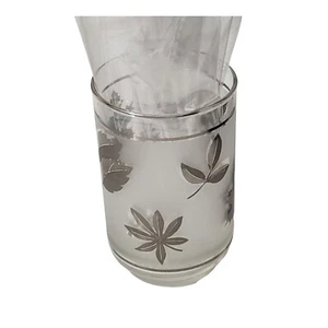 Frosted Libbey Libby Silver Leaves tumbler 12oz - Picture 1 of 5