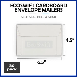 30 - 6.5 x 4.5 ECOSWIFT RIGID PHOTO SHIPPING FLATS CARDBOARD ENVELOPE MAILERS - Picture 1 of 8