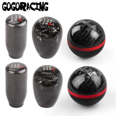 RACING ALUMINUM CARBON FIBER MANUAL MT GEAR SHIFT SHIFTER KNOB 5/6 SPEED BLACK - Image 1 of 4