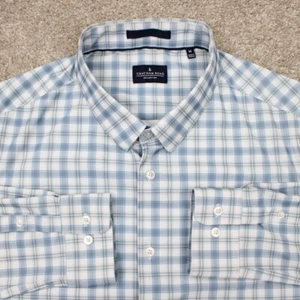 Chatham Road Collection Shirt Mens Medium Blue/Gray/White Polyester Stretch L/S - Picture 1 of 14