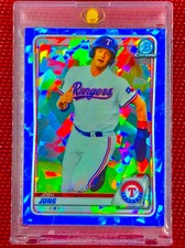JOSH JUNG BLUE SAPPHIRE Refractor Cracked ICE RC Rookie Card Non-Auto - RANGERS