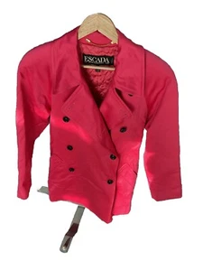 Vintage ESCADA MARGARETHA LEY Double Breasted Lined Pink Coat Germany - Picture 1 of 7