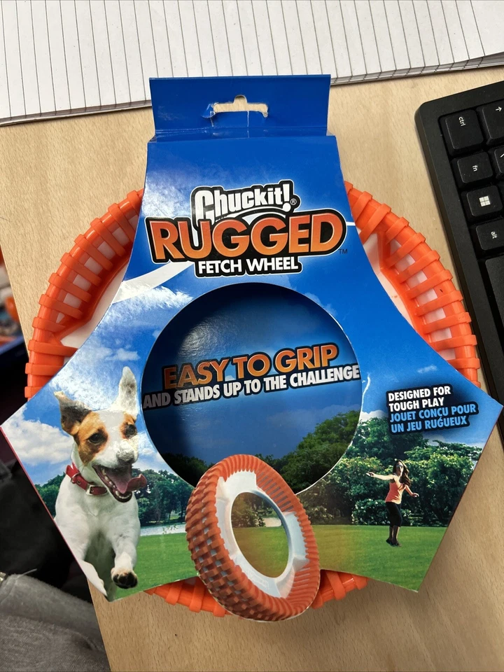 (U) Chuckit! Rugged Fetch Wheel Throw & Fetch Toy For Dogs, Orange, New, PD - Image 1 of 1