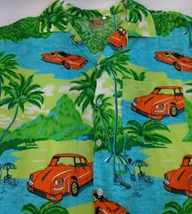 Camisa hawaiana para hombre In Gear talla L estampado de coche clásico - Imagen 1 de 8