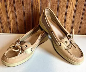 Sperry Women's Top Sider Size 6.5 Med Authentic Breaded Original boat Shoes Tan. - Picture 1 of 10