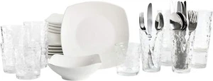 Gibson Home Zen Buffet Dinnerware Set, Service for 6 (39pcs), White (Square) - Picture 1 of 12