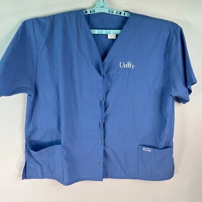 Blusa Médica Unity Spectrum Para Hombres Mangas Cortas Botón Delantero Techo Azul Talla XL Foto 1 de 4