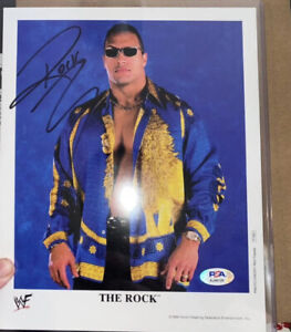 The Rock signed original WWE WWF promo 8x10 PSA certed 🔥🔥