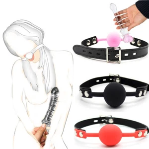 Crystal Glass G-Spot Dildo Anal Plug Massager Wand Masturbator Open Ball Gag Toy - Picture 1 of 61
