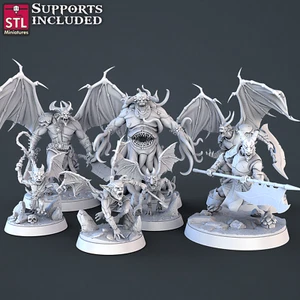 Demon Set 40k DnD Legion Terrain Scenery Tabletop Miniatures 28mm - Picture 1 of 8