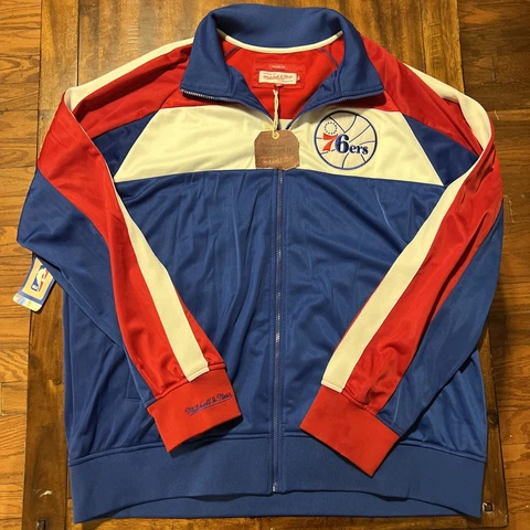 NWT Philadelphia 76ers Mitchell And Ness Full Zip Jacket 4XL Hardwood Classics Cover