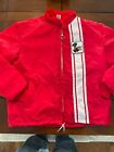 NEW Vintage Lined Racing Jacket Red with Stripes Men’s Size XL cobra Patch