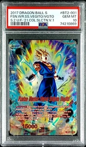 PSA 10 Fusion Warrior Super Saiyan Vegito BT2-001 Collector's Selection - Picture 1 of 2