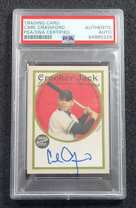 2005 CARL CRAWFORD Signed Topps Cracker Jack Card-TAMPA BAY RAYS-PSA