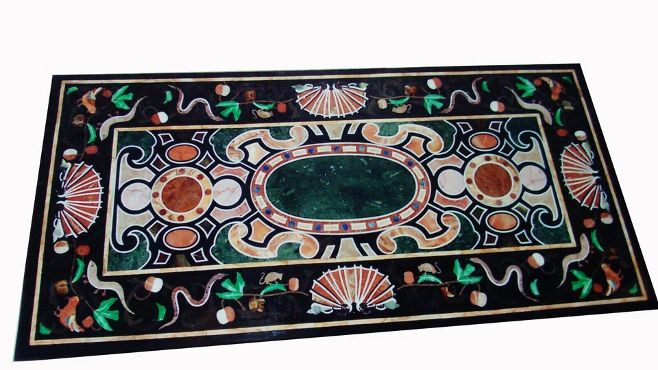 48" x 24" Marble Table Top Pietra dura Inlay marquetry art handcrafted - Image 1 of 1