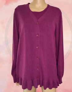 Joan Rivers Womens Set Sweater-Vest Large Stretch Burgundy Cotton Fabric - Picture 1 of 16