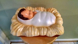 New Nativity Baby Jesus Lighted Christmas Blow Mold - Bild 1 von 4