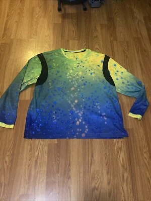 Camisa de manga larga Mahi Dolphin estampado de peces barco de pesca talla 2XL Foto 1 de 4