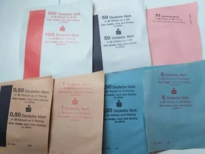 DM Münzrollen Papier, Geldrollen, 2DM, 1DM, 50Pf, 20Pf, 10Pf, 1Pf etc - Bild 1 von 2