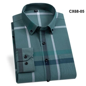 Mens Oxford Shirts Formal Business Long Sleeves Pocket Cotton Casual Dress Shirt - Picture 1 of 25