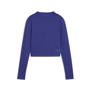 PUMA Intergalactic Mock Neck Long Sleeve Pullover Shirt Womens Blue Casual Tops - Picture 1 of 2