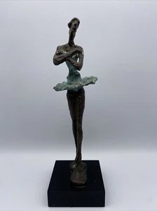 Vintage MCM Forged Bronze Fine Art Sculpture Ballerina Dancer 10” On 3x3 Base - Picture 1 of 10
