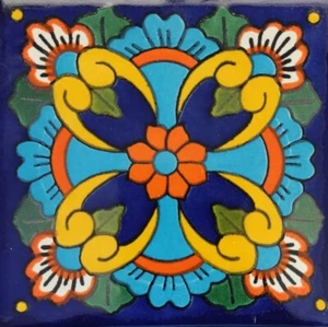 45 Individual Mexican Tiles Extruded 4.25"x4.25" Handmade Tile Spanish G#002 - Picture 1 of 2