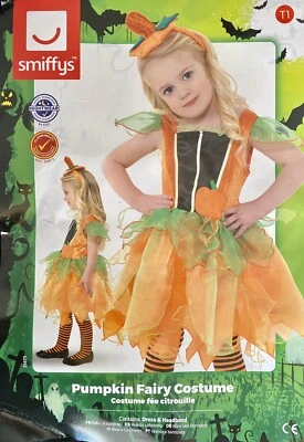 Pumpkin Fairy Costume Cute Halloween Dress and Headband Size Age  3-4 New - Image 1 of 4
