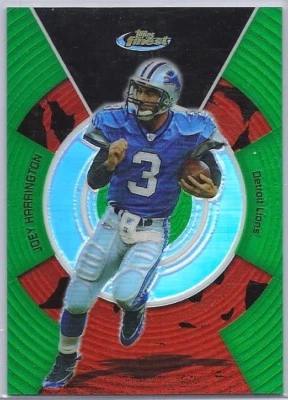 2005 Finest GREEN REFRACTOR #90, Joey Harrington, Detroit Lions.  SN 064/199 - Image 1 of 2