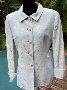 Versace Ice Blue Brocade Jacket  S 4  Damages-$75 - Picture 1 of 9