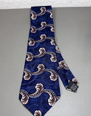 Corbata clásica Evan Picone para hombre de colección 100 remolinos de seda Art Deco abstracta EE. UU. Foto 1 de 4