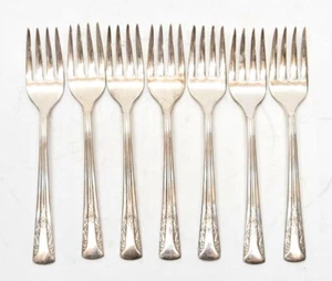 Vintage versilberte Gabeln | Camelia versilberte Salatgabeln | 7 Stück Set - Bild 1 von 3