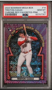 2023 BOWMAN MEGA BOX CHROME 14 ROY FAV PINK TRISTON CASAS ROOKIE RC /199 PSA 10 - Picture 1 of 2