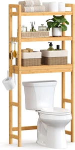 Organizador de baño de 3 niveles sobre inodoro con estante ajustable, 10,2 x 24,8 x 66,9" - Imagen 1 de 12