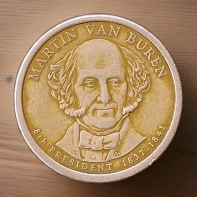 2008-P $1 Martin Van Buren Presidential Dollar W/ Misaligned & Weak Rim Strikes - Image 1 of 4