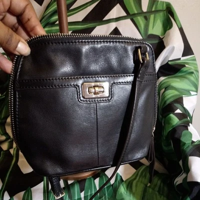 B Makowsky Turn Lock Leather Crossbody Bag - Image 1 of 4