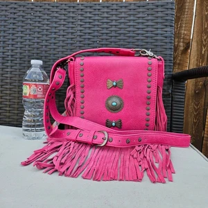 Montana West Fringe Women Western Country Cowgril Crossbody Hot Pink - Picture 1 of 6