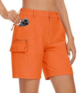 Magcomsen Wandershorts Damen L orange wasserabweisend Outdoor Cargo Reise - Bild 1 von 12