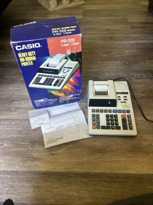 Vintage Casio PR-128 Office Business Accounting Printing Calculator 12 Digit - Image 1 of 3