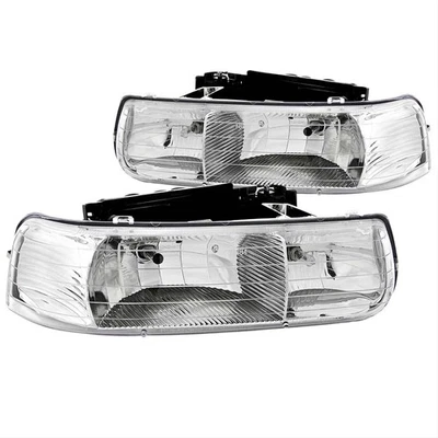Anzo Headlights 111011 Clear W/Chrome Housing 1999-2002 Chevrolet Silverado 1500 - Image 1 of 3