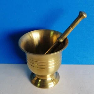 MORTAIO LUCIDO OTTONE CON PESTELLO ANNI '80 - Bild 1 von 4