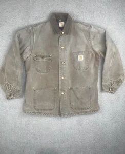 Vintage Carhartt Chore Jacket Mens Large Canvas Blanket Lined Distressed C02CHT - Bild 1 von 14